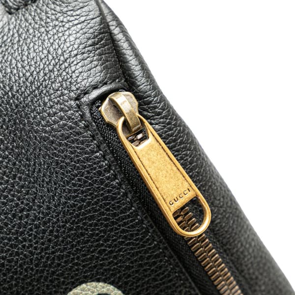 Pre-owned Gucci Leather Logo Belt Bag Black