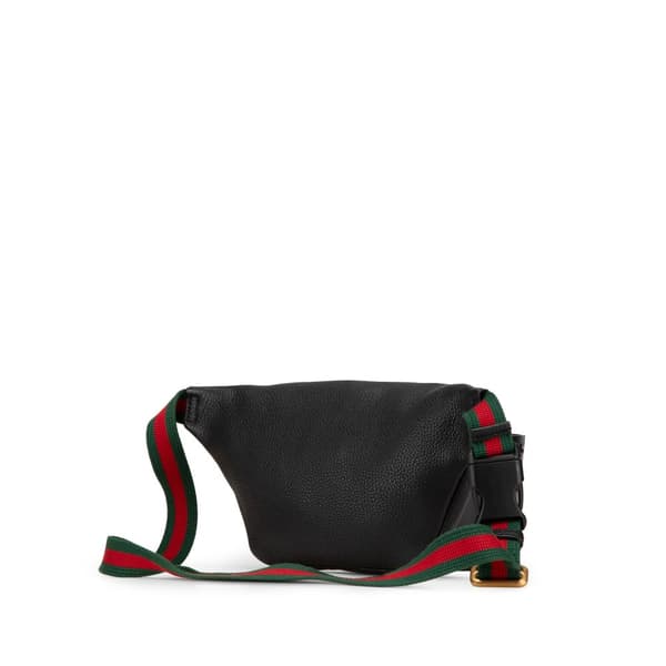 Pre-owned Gucci Leather Logo Belt Bag Black