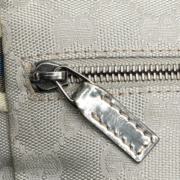 Pre-owned Gucci GG Canvas Web Double Pocket Belt Bag White