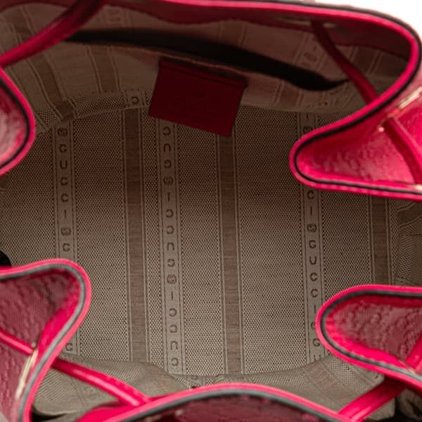 Pre-owned Gucci Diamante Leather Bright Bucket Bag Pink