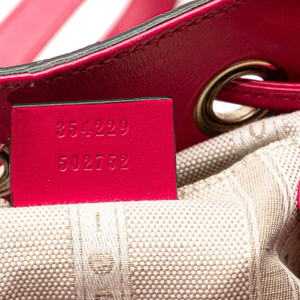 Pre-owned Gucci Diamante Leather Bright Bucket Bag Pink