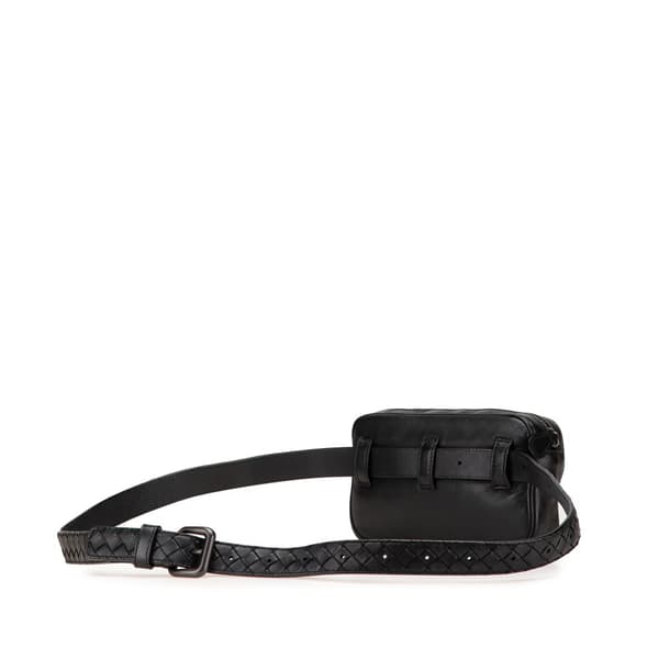 Pre-owned Bottega Veneta Nappa Intrecciato Belt Bag Black