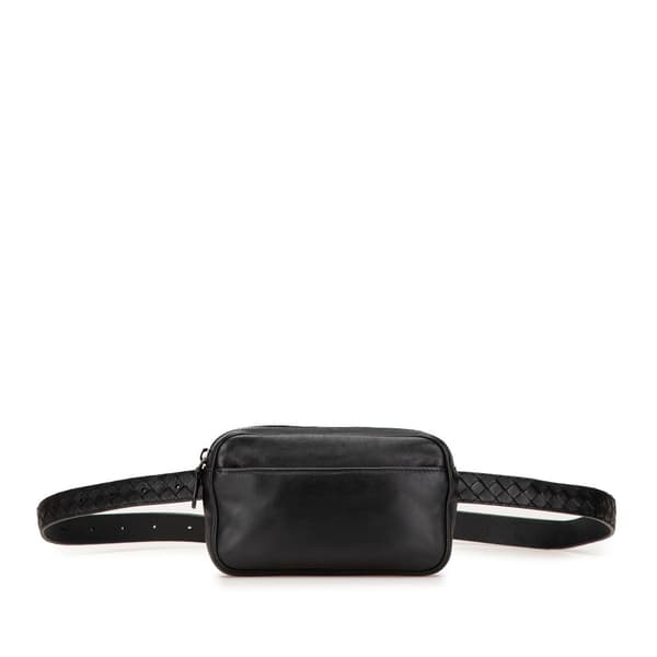 Pre-owned Bottega Veneta Nappa Intrecciato Belt Bag Black