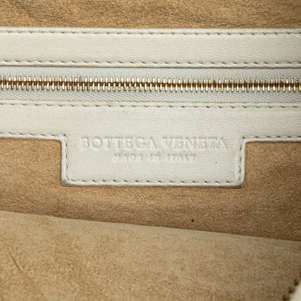 Pre-owned Bottega Veneta Small Nappa Intrecciato Veneta Hobo White