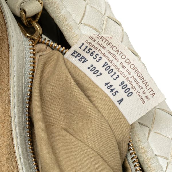 Pre-owned Bottega Veneta Small Nappa Intrecciato Veneta Hobo White