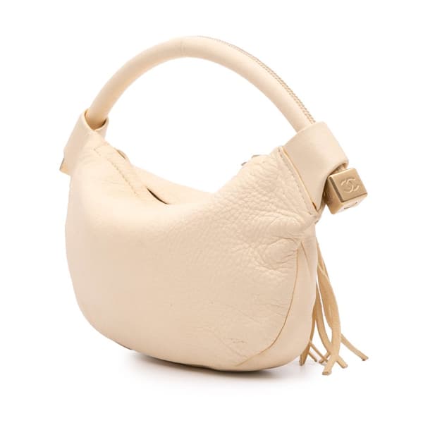 Pre-owned Chanel CC Calfskin Tassel Hobo Brown