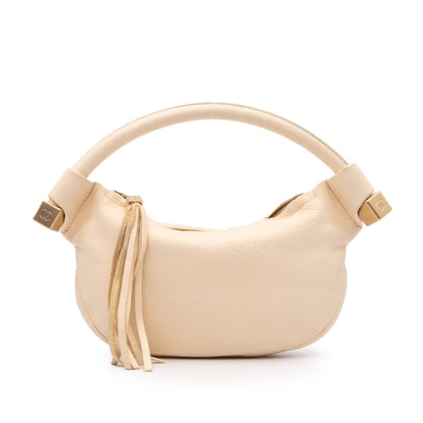 Pre-owned Chanel CC Calfskin Tassel Hobo Brown
