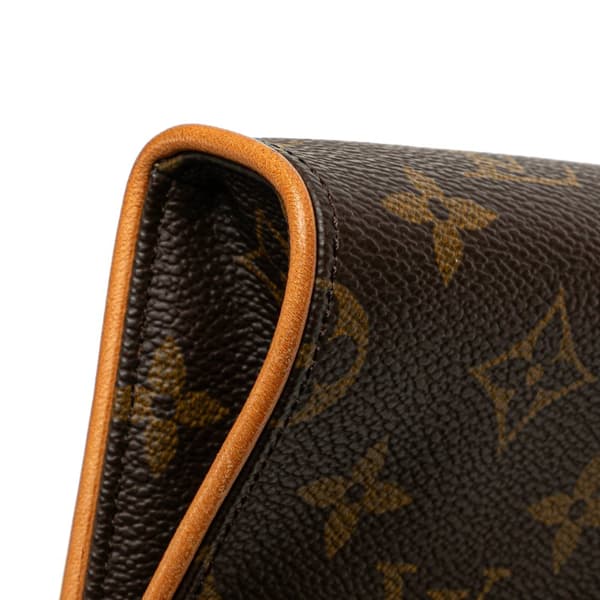 Pre-owned Louis Vuitton Monogram Pochette Florentine Brown