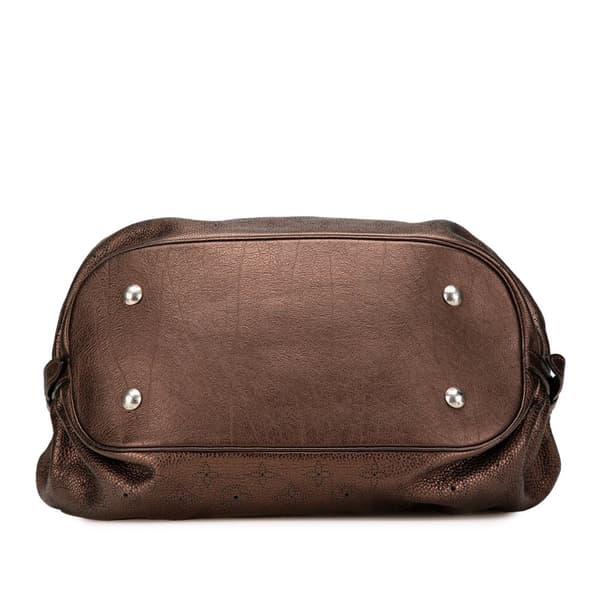 Pre-owned Louis Vuitton Monogram Mahina L Hobo Brown