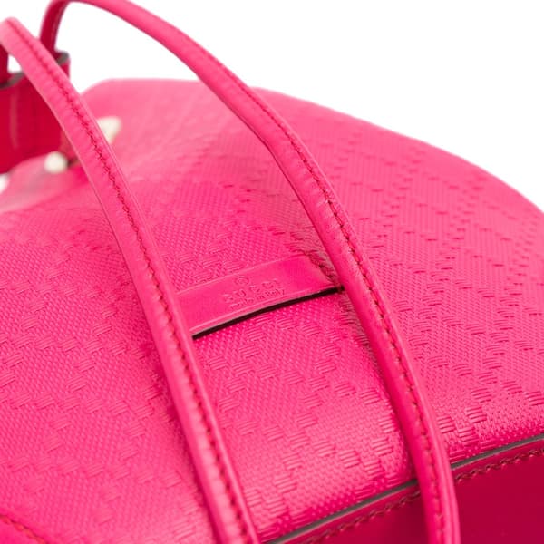 Pre-owned Gucci Diamante Leather Bright Bucket Bag Pink