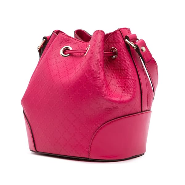 Pre-owned Gucci Diamante Leather Bright Bucket Bag Pink