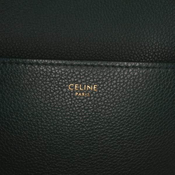 Pre-owned Celine Medium Leather Seau Sangle Bucket Green