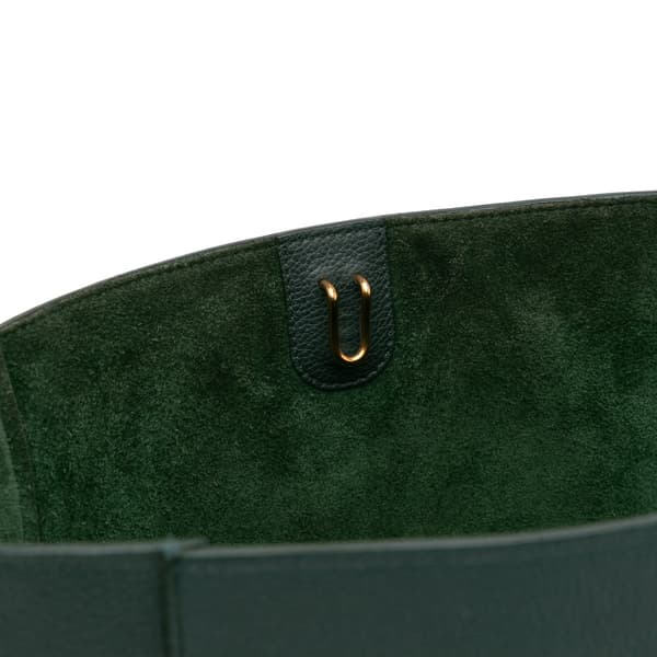 Pre-owned Celine Medium Leather Seau Sangle Bucket Green