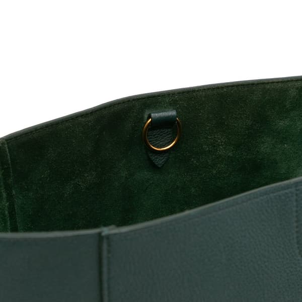 Pre-owned Celine Medium Leather Seau Sangle Bucket Green