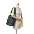 Miniatyrbild 10 av 10: Pre-owned Celine Medium Leather Seau Sangle Bucket Green