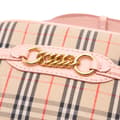 Miniatyrbild 6 av 10: Pre-owned Burberry Haymarket Check Canvas 1983 Link Belt Bag Brown