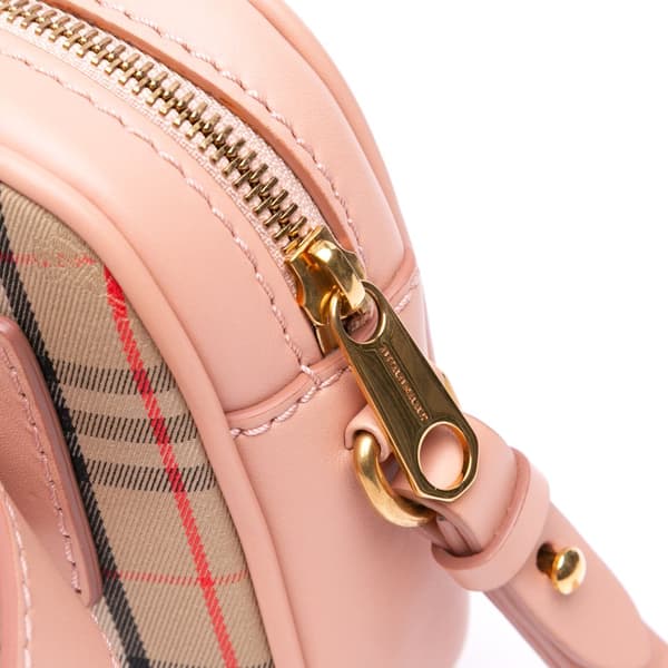 Pre-owned Burberry Haymarket Check Canvas 1983 Link Belt Bag Brown