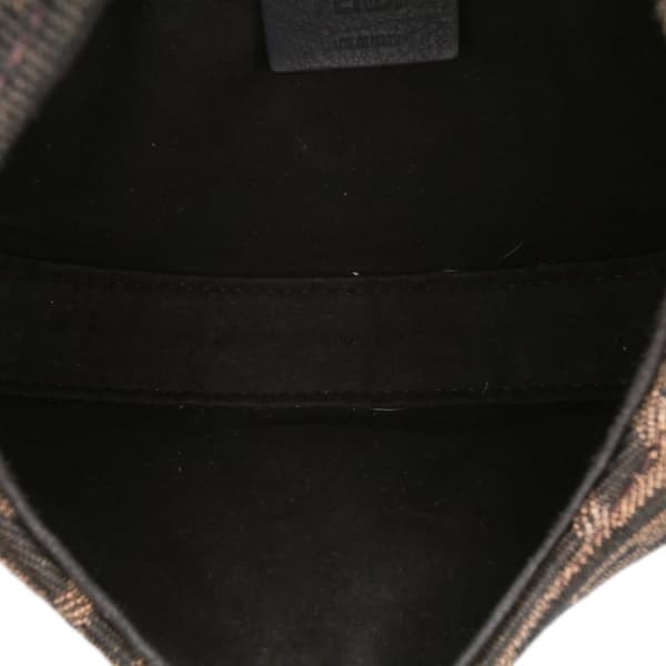 Pre-owned Fendi Mini Zucca Canvas Cookie Hobo Brown