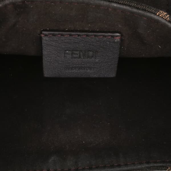 Pre-owned Fendi Mini Zucca Canvas Cookie Hobo Brown