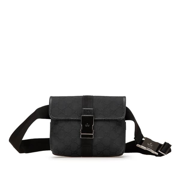 Pre-owned Gucci GG Canvas Belt Bag Black