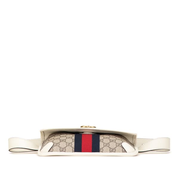 Pre-owned Gucci GG Supreme Ophidia Belt Bag Brown