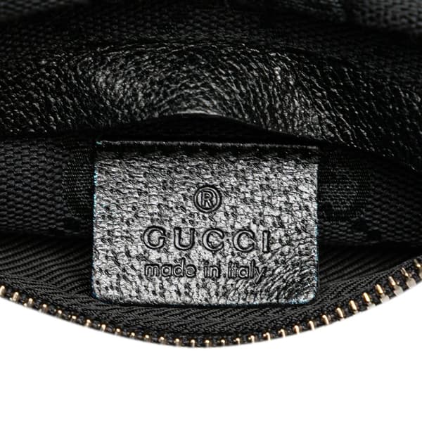 Pre-owned Gucci GG Canvas Double Pocket Belt Bag Black