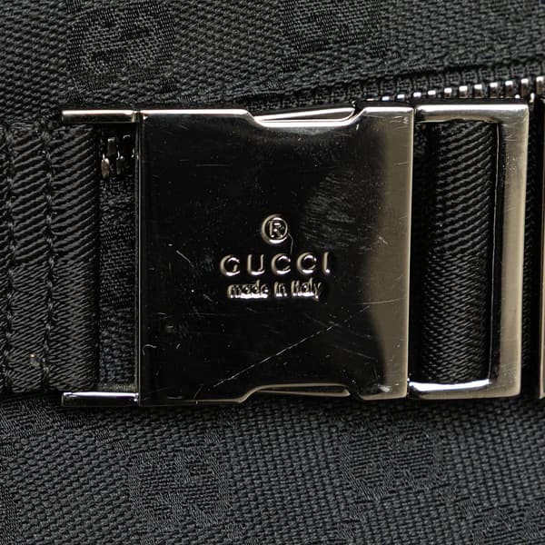 Pre-owned Gucci GG Canvas Double Pocket Belt Bag Black