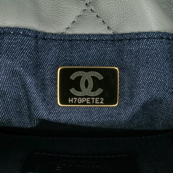 Pre-owned Chanel CC Quilted Calfskin Resin Bi-Color Chain Bucket Bag Gray