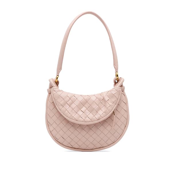 Pre-owned Bottega Veneta Small Nappa Intrecciato Gemelli Hobo Pink