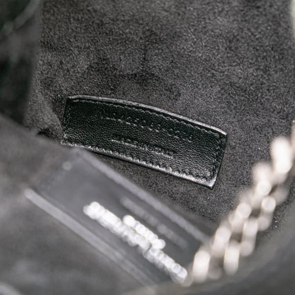 Pre-owned Saint Laurent Baby Embroidered Wool Emmanuelle Bucket Bag Black