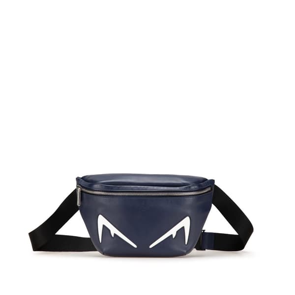 Pre-owned Fendi Vitello Grace Monster Eyes Belt Bag Blue