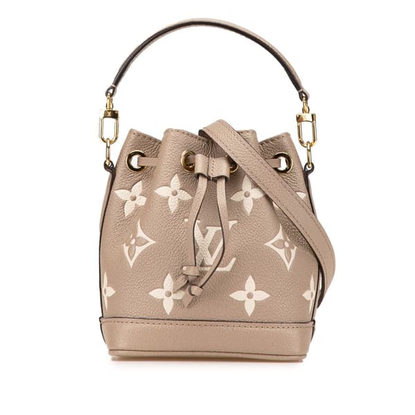 Pre-owned Louis Vuitton Bicolor Monogram Empreinte Nano Noe Brown