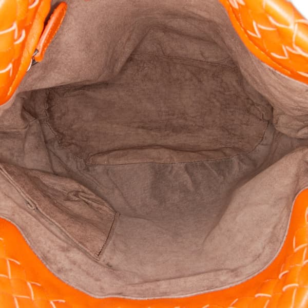 Pre-owned Bottega Veneta Nappa Intrecciato Bucket Bag Orange