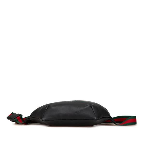 Pre-owned Gucci Grained Calfskin Logo Belt Bag Black