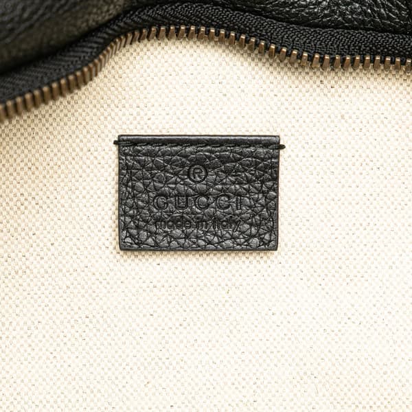 Pre-owned Gucci Grained Calfskin Logo Belt Bag Black