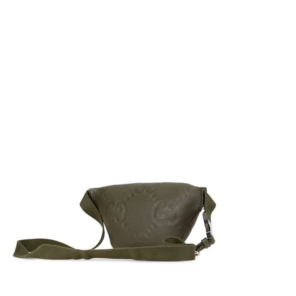 Pre-owned Gucci Small Leather Jumbo GG Belt Bag Green