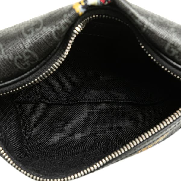 Pre-owned Gucci GG Supreme Tiger Belt Bag Black