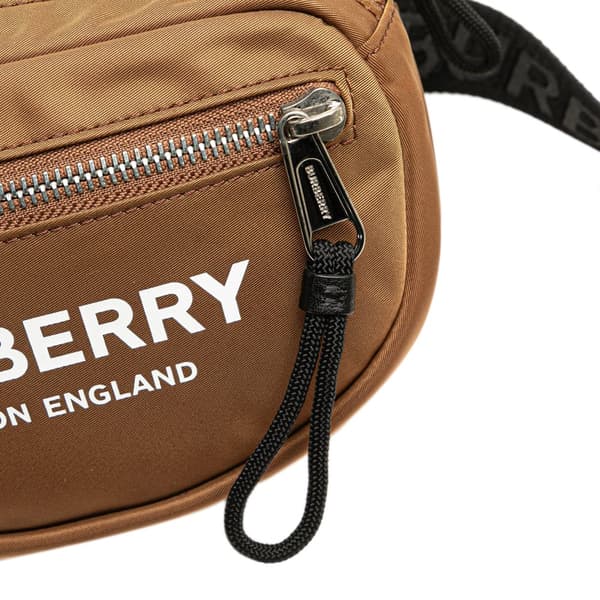 Pre-owned Burberry Nylon Logo Cannon Belt Bag Brown