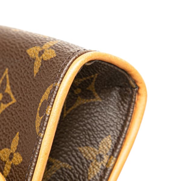Pre-owned Louis Vuitton Monogram Pochette Florentine Brown