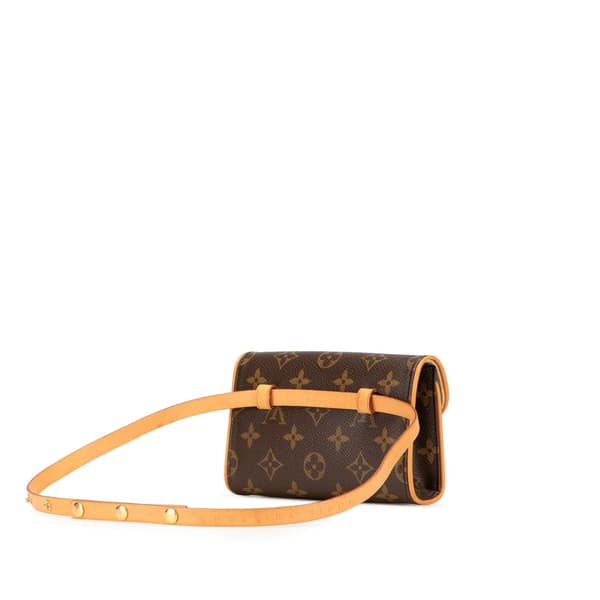 Pre-owned Louis Vuitton Monogram Pochette Florentine Brown