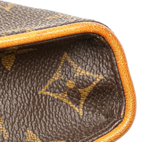 Pre-owned Louis Vuitton Monogram Pochette Florentine Brown
