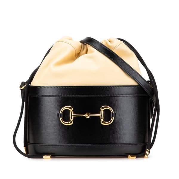 Pre-owned Gucci Leather Horsebit 1955 Bucket Bag Black