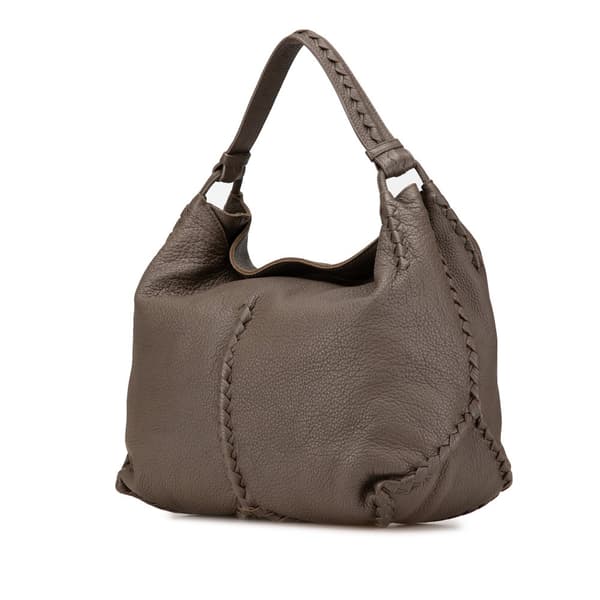 Pre-owned Bottega Veneta Large Washed Cervo Deerskin Hobo Brown