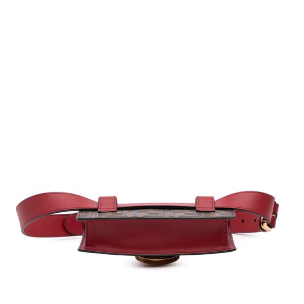 Pre-owned Fendi Zucca Embossed Leather F is Fendi Convertible Belt Bag Brown