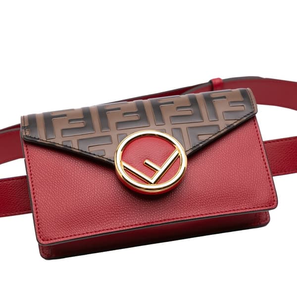 Pre-owned Fendi Zucca Embossed Leather F is Fendi Convertible Belt Bag Brown