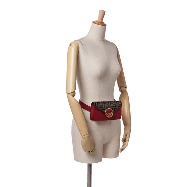 Pre-owned Fendi Zucca Embossed Leather F is Fendi Convertible Belt Bag Brown