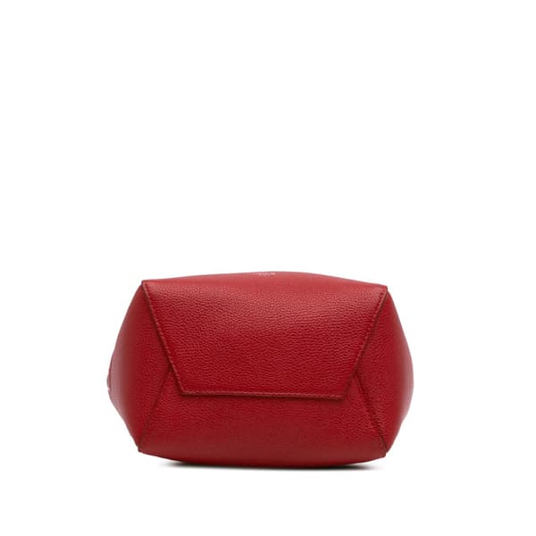 Pre-owned Celine Small Leather Seau Sangle Bucket Bag Red