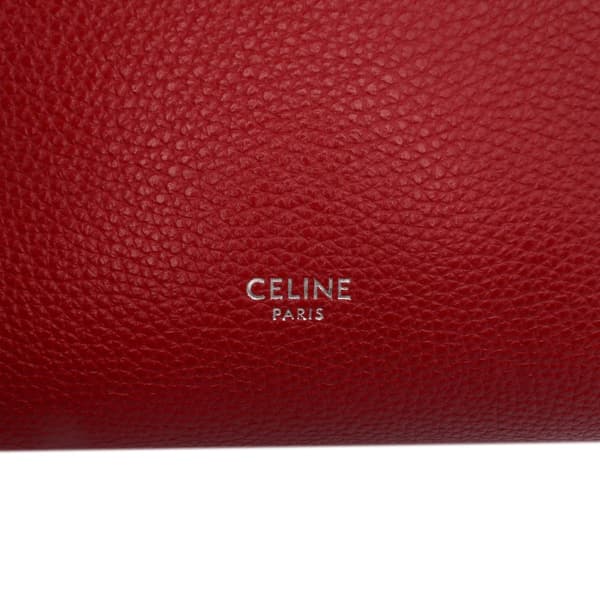 Pre-owned Celine Small Leather Seau Sangle Bucket Bag Red