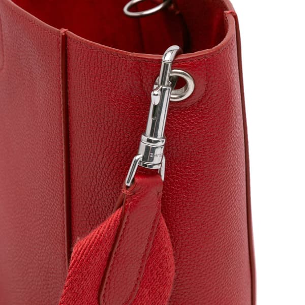 Pre-owned Celine Small Leather Seau Sangle Bucket Bag Red