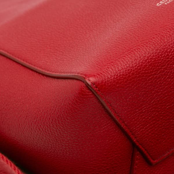Pre-owned Celine Small Leather Seau Sangle Bucket Bag Red